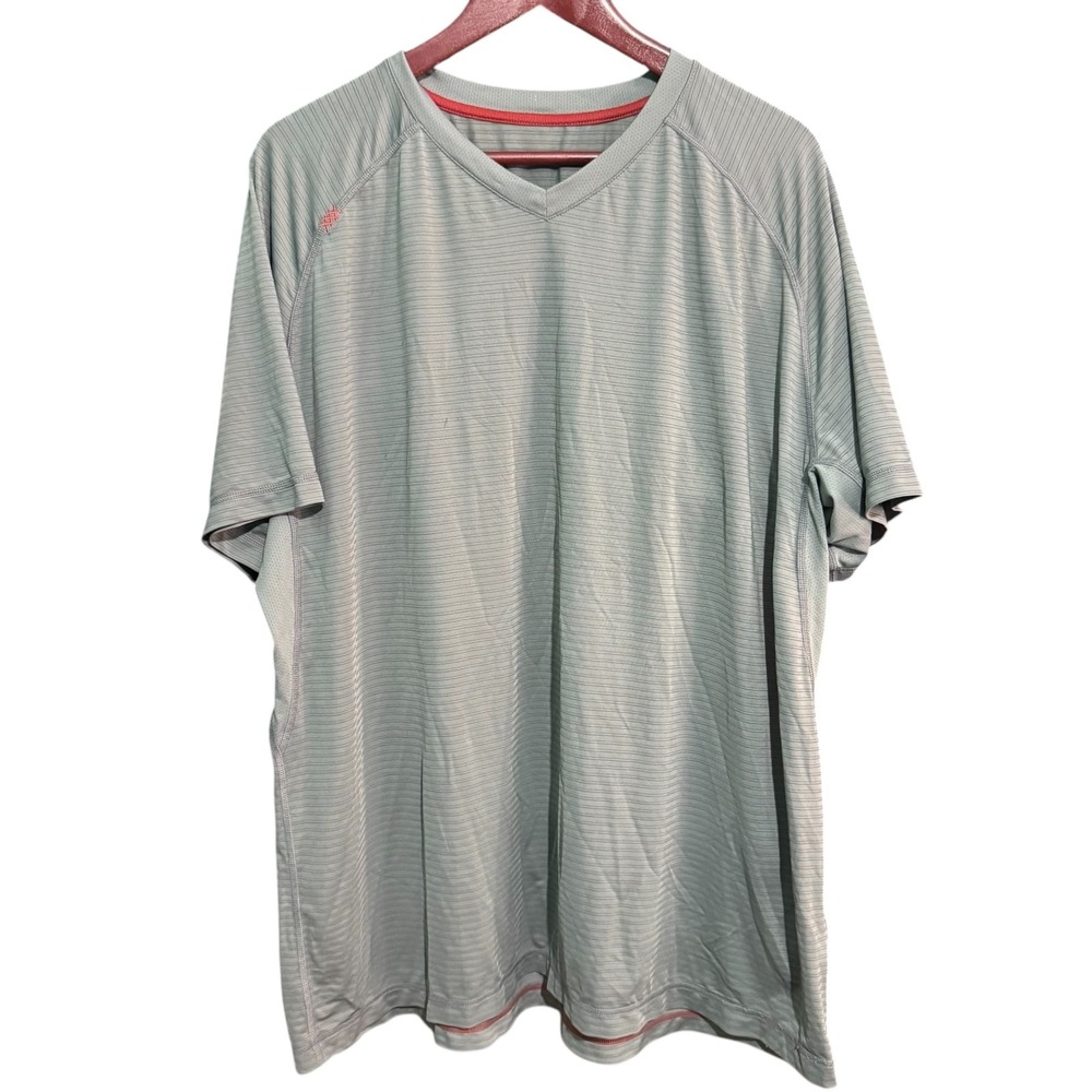 Rhone Shirt Mens 2XL Gray Short Sleeve V Neck Yoga Gym Workout Performance